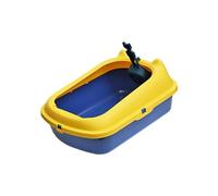 YKMYXZ litter tray， Open Litter Box Kitten Toilet Cat Litter Basin Cat Litter Container with High Side Cat Litter Tray Kitty Litter Pan,(Blue)