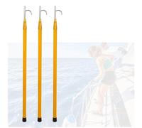YKMYXZ, Marine Extension Rescue Equipment, Telescoping Glassfibre Rescue Rod with Stainless Steel Hooks, Water Salvage Pole Hooks for Docking Boating(Pack of 3,1.17 4.5m/3.8 14.7ft)
