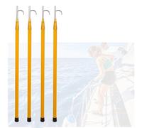 YKMYXZ, Marine Extension Rescue Equipment, Telescoping Glassfibre Rescue Rod with Stainless Steel Hooks, Water Salvage Pole Hooks for Docking Boating(Pack of 4,1.65 7.5M/5.4 24.6ft)