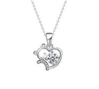 YKMYXZ, Moissanite Heart Necklaces for Women, 0.5ct D Color VVS1 Round Cut Diamond Necklaces,925 Sterling Silver Heart Pendant Necklaces, Jewelry Gifts for Women with Certificate(Clear)