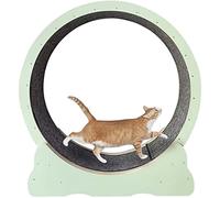 YKMYXZ, natural Wooden Cat Spinning Wheel Exerciser for Indoor Cats,security Lock Design,pet Treadmill Toys(Green,M)