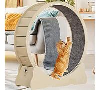 YKMYXZ, natural Wooden Cat Spinning Wheel Exerciser for Indoor Cats,security Lock Design,pet Treadmill Toys(Brown,XL)