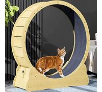 YKMYXZ, Noiseless Cat Running Wheel Exerciser for Indoor Cats, Cat Treadmill Ferris Wheel Toy for, Weight Loss Exercise Toy(Brown,L)