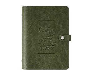 YKMYXZ notebook， Agenda Diary Personal Organizer PU Leather Cover Loose-leaf Replaceable Paper Traveler Notepad Stationery Supplies,s(Green,175 * 235mm)