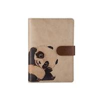 YKMYXZ notebook， Animal Illustration Loose-leaf Work Student Creative Diary Book Detachable Notepad With Buckle(Panda)