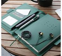 YKMYXZ notebook， Business Affairs High-grade Meeting Leather Surface Thickening Office Fashion Simplicity Planner Agenda Diary,s(Green)