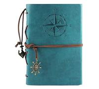 YKMYXZ notebook， Business Journal For Women Leather Stickers Men Hard Bullet Lined Paper Tabs Diary Learning Student 6.3x9inch(B)