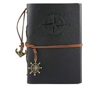 YKMYXZ notebook， Business Journal For Women Leather Stickers Men Hard Bullet Lined Paper Tabs Diary Learning Student 6.3x9inch(D)