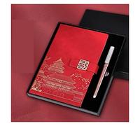 YKMYXZ notebook， Chinese Style Gift Box Supplies Stationery Office Planner Agenda Retro Notepad Diary(F)