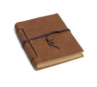 YKMYXZ notebook， Diary Journals Genuine Leather Binder Sketchbook Vintage Planner Travel Note Book Stationary School Office Supplies,s(Yellow Brown)