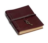 YKMYXZ notebook， Diary Journals Genuine Leather Binder Sketchbook Vintage Planner Travel Note Book Stationary School Office Supplies,s(Red Brown)