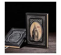 YKMYXZ notebook， European Retro A5 Journal 100 Sheets Of 80g/m2 Paper 3D Three-dimensional Relief Big Ben Pattern Cover Life Planner Diary(D)