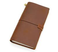 YKMYXZ notebook， Genuine Leather Traveler's Travel Diary Journal Vintage Handmade Cowhide Gift Traveler,s(Yellow,22x15CM)