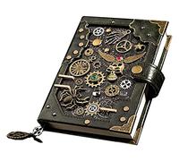 YKMYXZ notebook， History Diary Hardcover Cortical Metal Material Journal Classic Ruled Premium Thick Paper 6.5'x5'(F)
