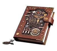 YKMYXZ notebook， History Diary Hardcover Cortical Metal Material Journal Classic Ruled Premium Thick Paper 6.5'x5'(D)