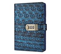YKMYXZ notebook， Leather Bussiness Personal Diary With Lock Code Thick Notepad Stationery Products Journal Customized Gift(A)