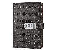 YKMYXZ notebook， Leather Bussiness Personal Diary With Lock Code Thick Notepad Stationery Products Journal Customized Gift(B)