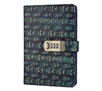 YKMYXZ notebook， Leather Bussiness Personal Diary With Lock Code Thick Notepad Stationery Products Journal Customized Gift(D)