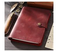 YKMYXZ notebook， Leather Spiral A5 192 Pages Lock Cover Office Diary Travel DIY Handmade Sketchbook Simple Style Gift(G Red Wine,Ruled paper)