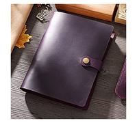 YKMYXZ notebook， Leather Spiral A5 192 Pages Lock Cover Office Diary Travel DIY Handmade Sketchbook Simple Style Gift(F Purple,Ruled paper)