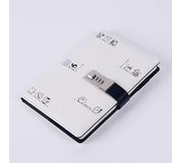 YKMYXZ notebook， Lock Diary Password Book Business Notepad Constellation Pupil Cute,s(White)