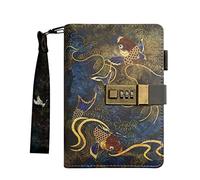YKMYXZ notebook， Password Book With Lock Retro Chinese Style Diary Portable Thick Creative Hand(A)