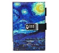 YKMYXZ notebook， PU Leather Notepad Journals Diary With Lock Thickened Hand Book Password(E)