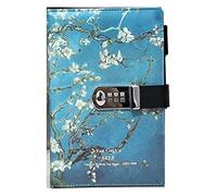 YKMYXZ notebook， PU Leather Notepad Journals Diary With Lock Thickened Hand Book Password(F)