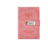 YKMYXZ notebook， Version 200 PagesRetro Password Book With Lock Diary Thickened Creative Hand Ledger Student Notepad Stationery Gift,s(Pink)