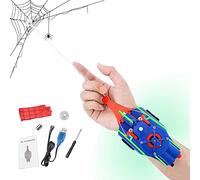 YKMYXZ Outdoor Play, Spider String Shooter for Kids,USB Charging Rope Launcher with Magnet and Suction Cup,Super Hero Cosplay Bracers Accessories(Blue)