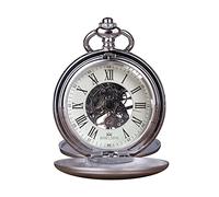 YKMYXZ Pocket Watch Costume， Double Hunter Mechanical Pocket Watch, Retro, Vintage, Anniversary, Retirement Pocket Watch, Groom, Groomsmen Wedding Pocket Watches