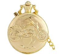 YKMYXZ Pocket Watch Costume， Luminous LED Dial Motorcycle Motorbike Chain Carved Steampunk Chain Pocket Watch,(Gold)