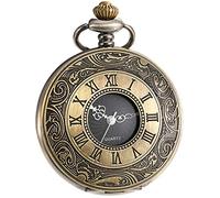 YKMYXZ pocket watch costume, Vintage Roman Numerals Scale with Chain(Bronze)