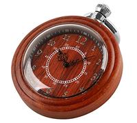 YKMYXZ Pocket Watch Costume， Vintage Wooden Handmade Bamboo Wood Antique Pocket Watches with Chain Men's Pendant & Gift Box(Red)