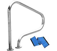 YKMYXZ, Pool Handrail Swimming Pool Hand Rail 304 Stainless Steel Pool Railing W/Full Set of Accessories Safety Handrail(Thick 1.5mm)