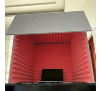 YKMYXZ， Portable Recording Booth, Microphone Foam Booth Cube, Studio Recording, Sound Isolation Room, For Music Studio Bedroom Home(Red)