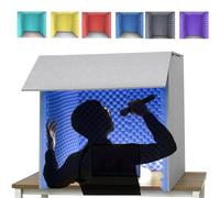 YKMYXZ, Portable Recording Booth, Self Made Sound Booth Box, Isolation Booth for Music Studio Bedroom Home, Decreasing Noise For Recording Studio, Podcasts, Singing,Grey-80(Blue)