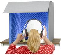 YKMYXZ， Portable Sound Booth Recording Equipment, Sound Isolation Room For Home Studio, Microphone Foam Booth Cube, For Recording Studio Quality Audio(Blue)