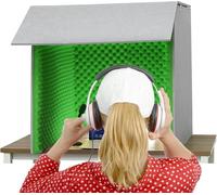 YKMYXZ, Portable Sound Booth Recording Equipment, Sound Isolation Room For Home Studio, Microphone Foam Booth Cube, For Recording Studio Quality Audio(Green)