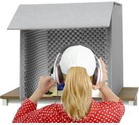 YKMYXZ, Portable Sound Booth Recording Equipment, Sound Isolation Room For Home Studio, Microphone Foam Booth Cube, For Recording Studio Quality Audio(Gris)