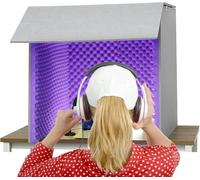 YKMYXZ, Portable Sound Booth Recording Equipment, Sound Isolation Room For Home Studio, Microphone Foam Booth Cube, For Recording Studio Quality Audio(Purple)