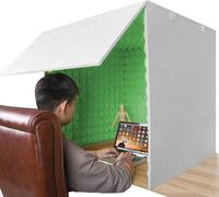 YKMYXZ, Portable Sound Recording Vocal Booth Box, Microphone Isolation Booth Cube, Isolation Shield For Home Office Studio, Blog, Vocal Use(Green)