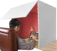 YKMYXZ, Portable Sound Recording Vocal Booth Box, Microphone Isolation Booth Cube, Isolation Shield For Home Office Studio, Blog, Vocal Use(Red)