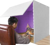 YKMYXZ, Portable Sound Recording Vocal Booth Box, Microphone Isolation Booth Cube, Isolation Shield For Home Office Studio, Blog, Vocal Use(Purple)