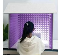 YKMYXZ， Portable Sound Recording Vocal Booth Box, Studio Equipment, Microphone Shield For Podcasts Singing Gaming And Broadcasting(Purple)
