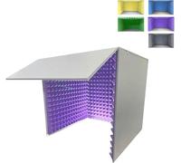 YKMYXZ, Portable Vocal Booth Sound Booth Recording Equipment, Sound Isolation Room For Home Studio, 80 * 80 * 80cm Desktop Soundproof Cover For Condenser Mic, Studio Sound Recording Singing(Purple)
