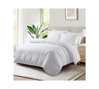 YKMYXZ Pure Color Satin Duvet Cover 2/3 Piece Super Soft Luxury Silky Stripes Reversible Bedding Set Set(White,US Queen(229x229cm))