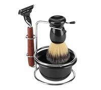 YKMYXZ, Razor Holder Practical Men's Stainess Steel Razor Brush Stands，4pcs Beard Manual Shaving Stand Holder，fashion Male Brush Bowl Beard Shaving Set