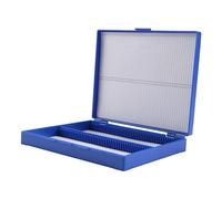 YKMYXZ, Royal Blue Plastic Rectangle Hold 100 Microslide Slide Microscope Box
