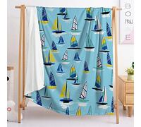 YKMYXZ Sherpa Throw Blanket Sailing Duck Egg Blue Throws for Sofas Large Fall and Winter Fleece Soft and Cosy Heavy(150x200cm)